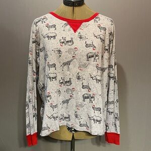 Wondershop Gray Pajama Set with Red Accents